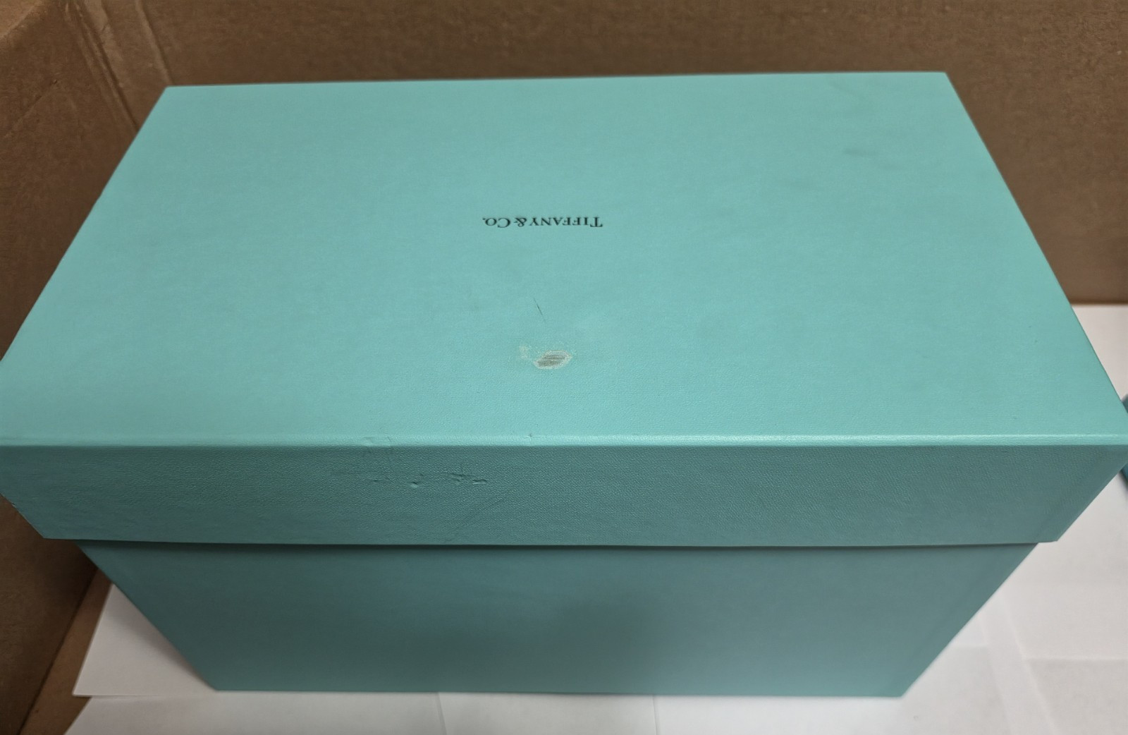 Authentic Tiffany & Co Extra Large 16″ Empty Gift Storage Box w. 3.5″ Small Box