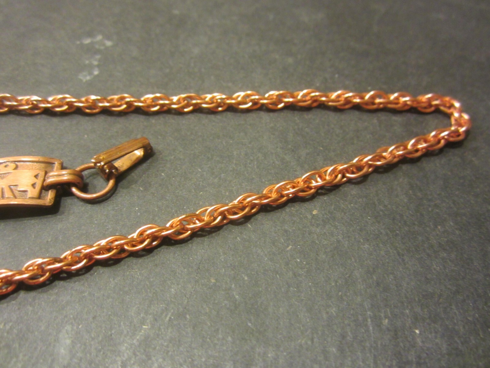 Copper bracelet and clip earrings addon chain no mark