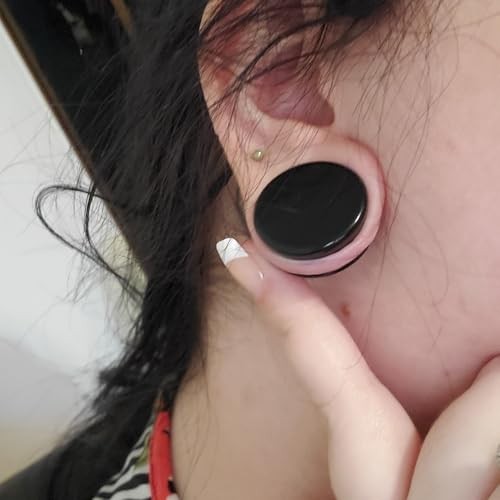 6G-30mm Solid Acrylic Black Gauges for Ear 30mm = 1 3/16 inch = 1.18 inch