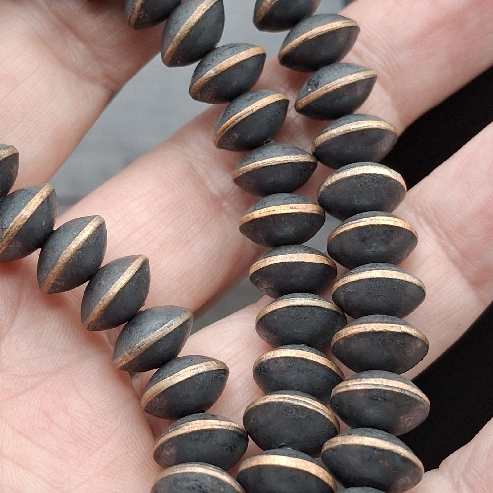 10mm Solid Copper Saucer Navajo Pearl Necklace Adjustable 17-20in Southwestern