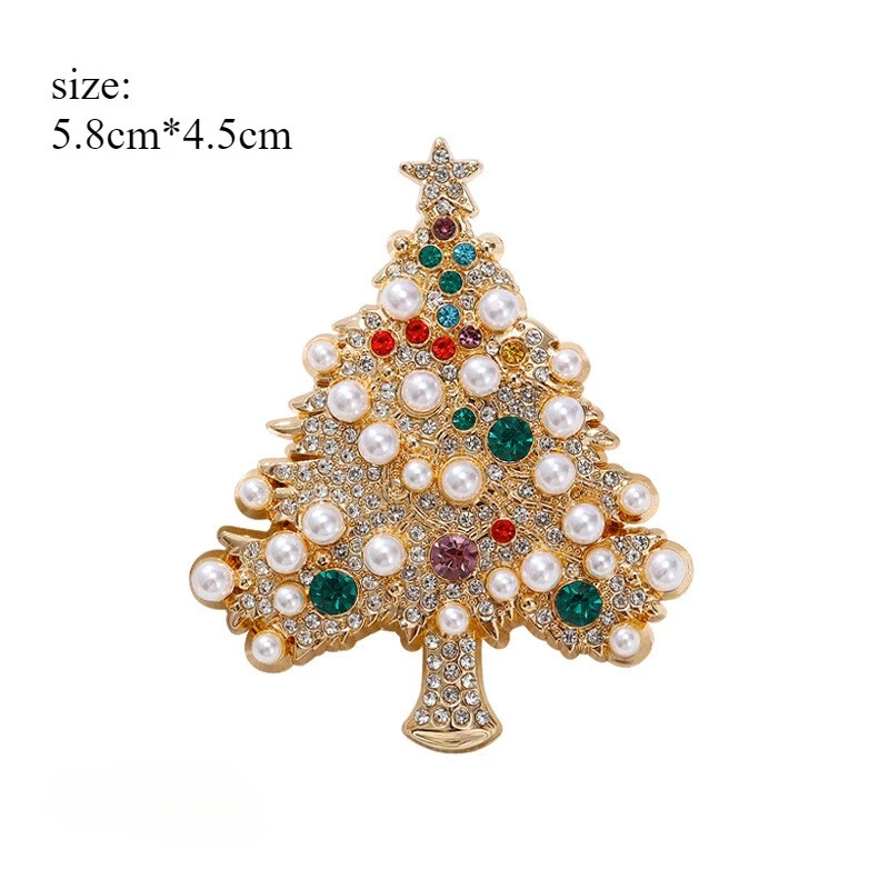 Vintage Crystal Baroque Christmas Tree Brooch Pin Jewelry Gift Accessories