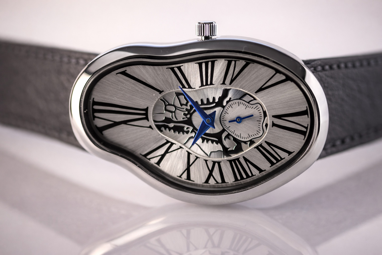 Men’s Abstract Melting Watch Asymmetric Masculine Soft Gifts Watch with Subdial