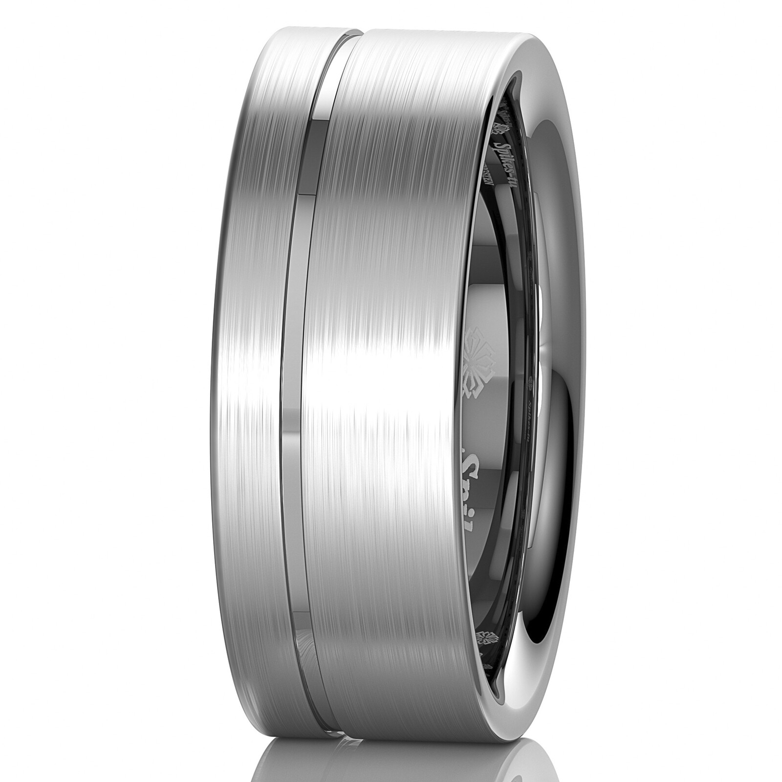 Titanium Color Brushed Tungsten Carbide Ring Stripe Bridal Band ATOP Men Jewelry