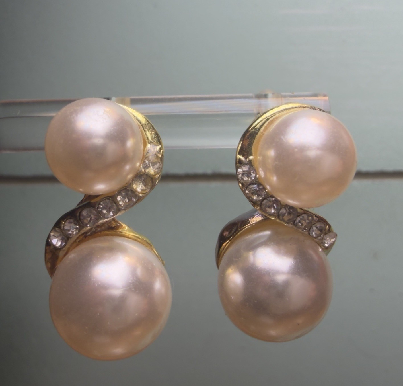 Faux Pearl Diamond Earrings Wedding Mother Of Bride Theater Dress Formal