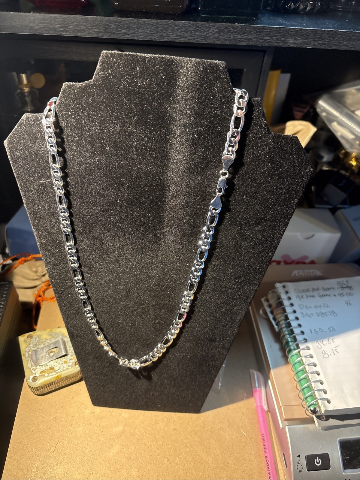 24in 7mm Figaro 925 Sliver Chain Combo With 8inch Figaro Bracelet