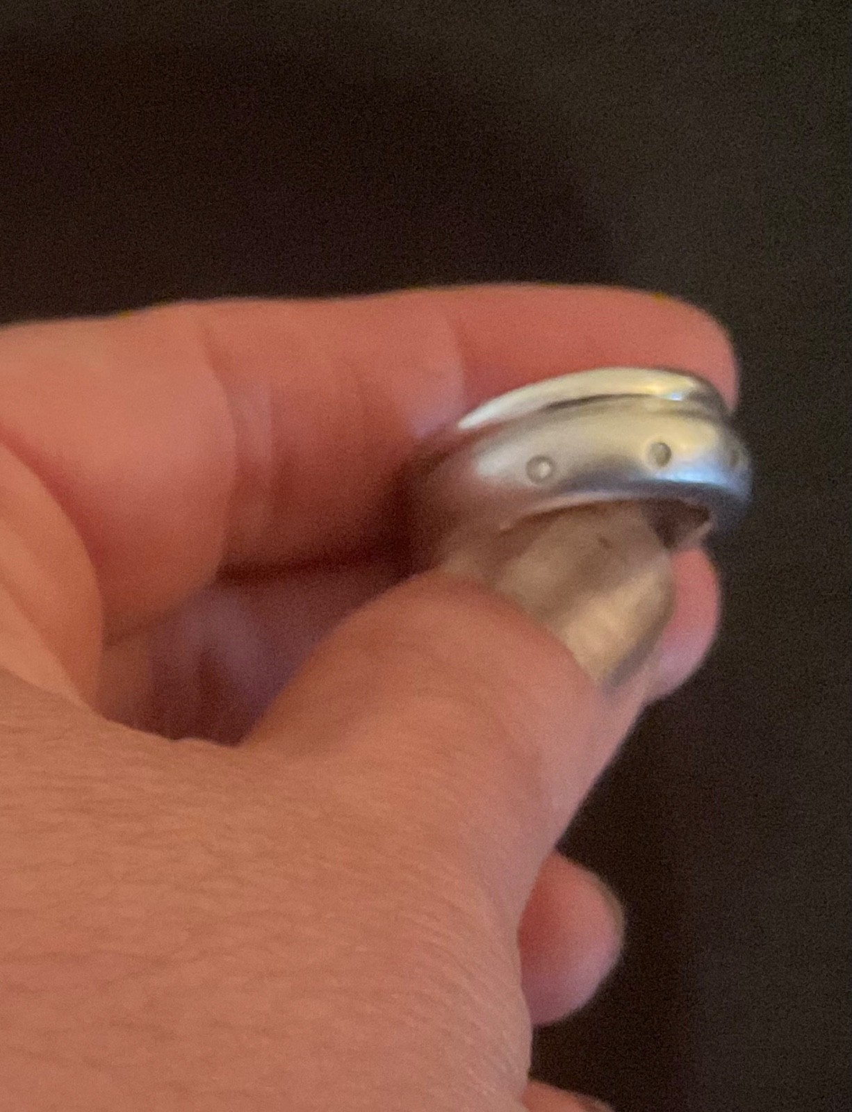Smooth Shiny & Brushed Ring Sterling Silver CZ Band SZ 5.5 Rare Design Signed