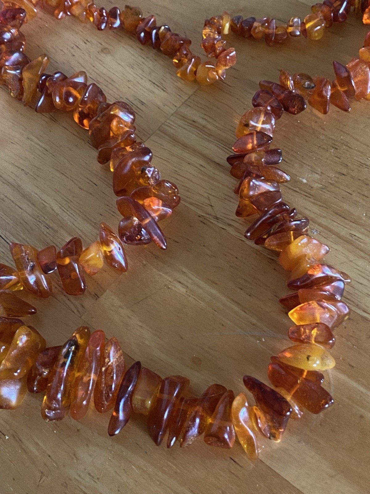 Braun Graduated Endless Amber Necklace 28. New. Never Worn
