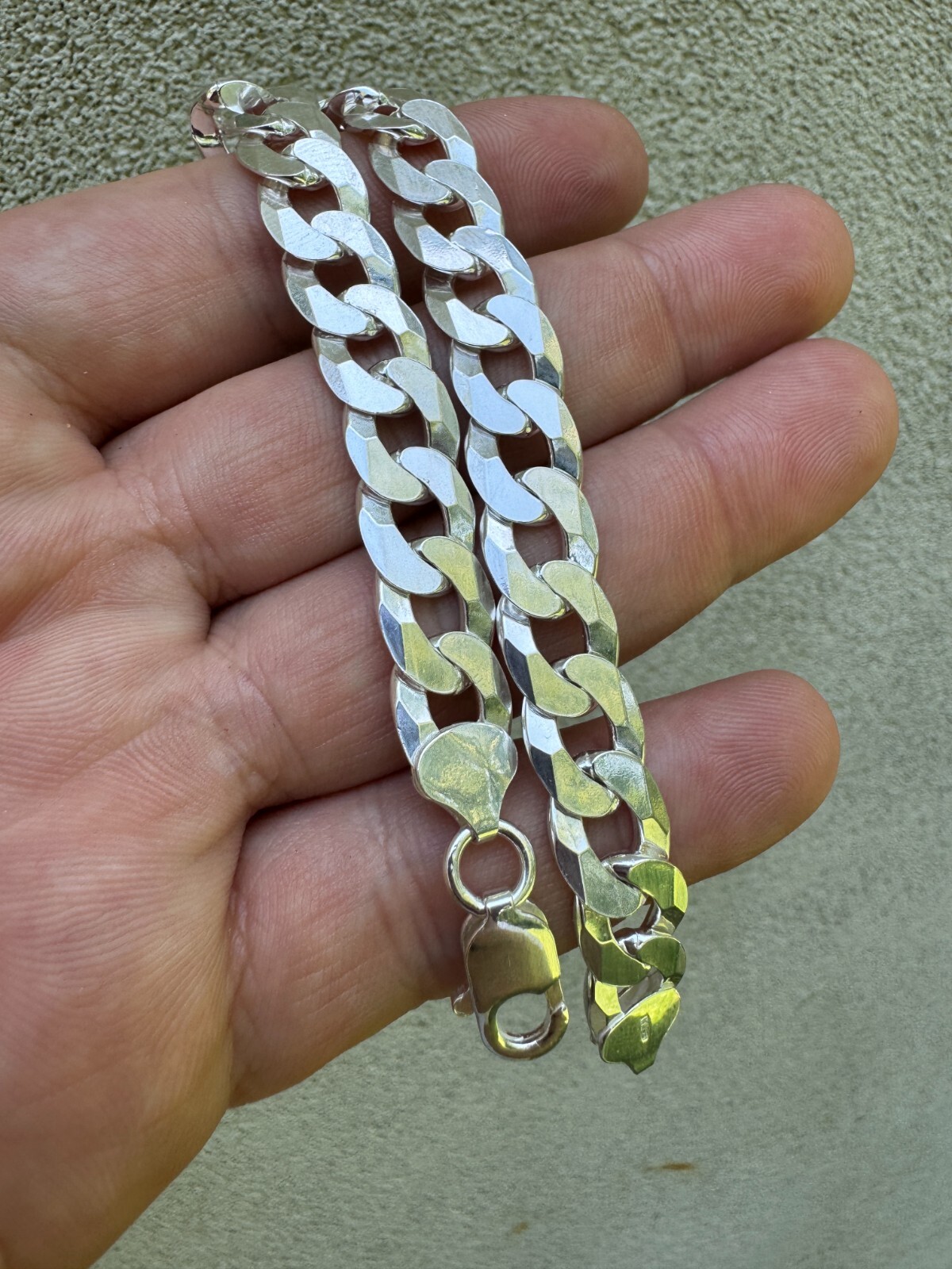Real Solid 925 Sterling Silver Flat Curb Cuban Link Bracelet 3-10mm ITALY MADE