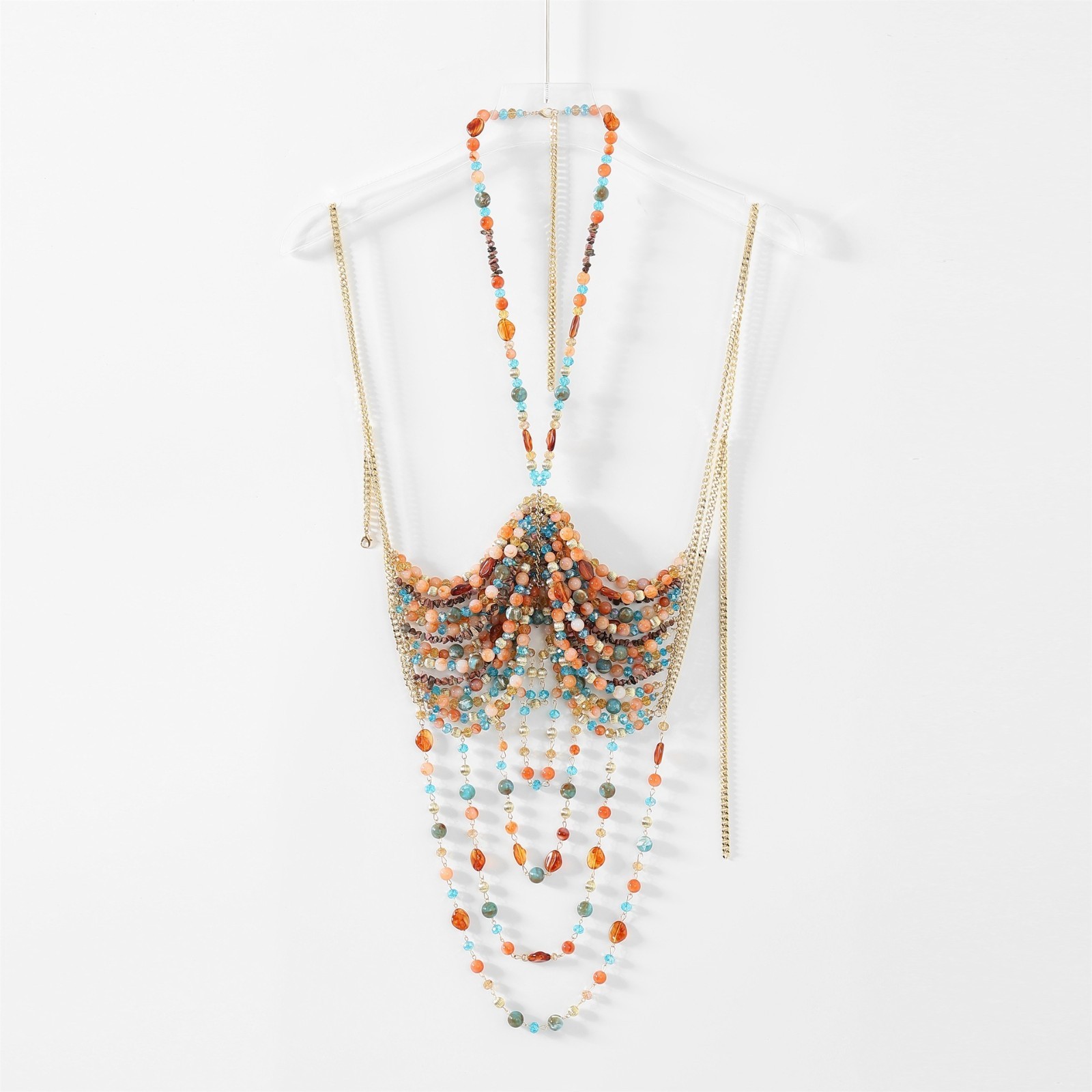 Beaded Neck Body Chain For Womens Beaded Tops Bra