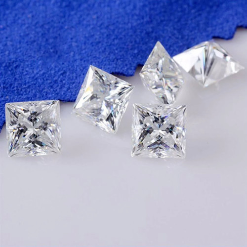 GRA Certified Loose Moissanite Princess Square Cut Stones D VVS1 All Sizes