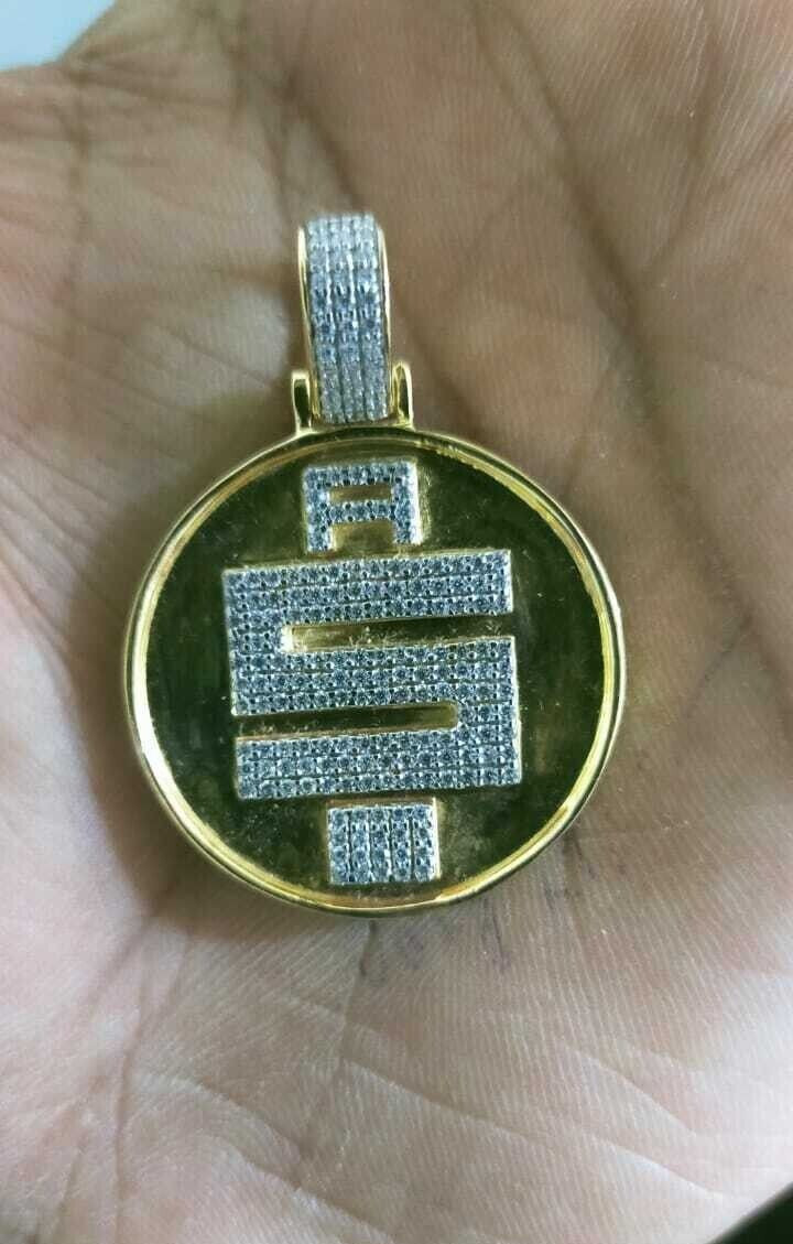All Money 2ct Round Cut Lab Created Diamond Pendant 14k Yellow Gold Finish