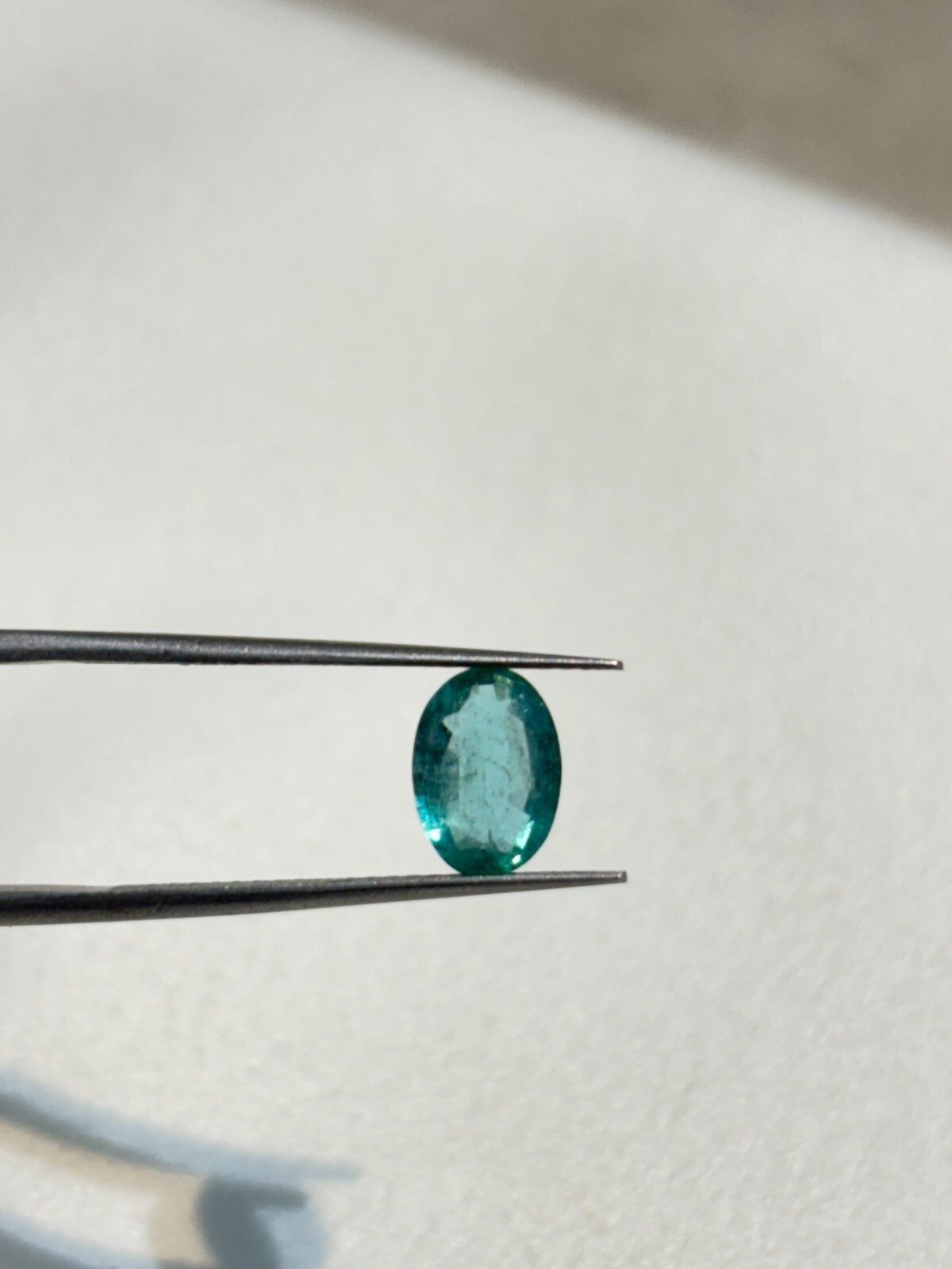 natural loose gemstone emerald green colour oval shape zambia 1.10ct