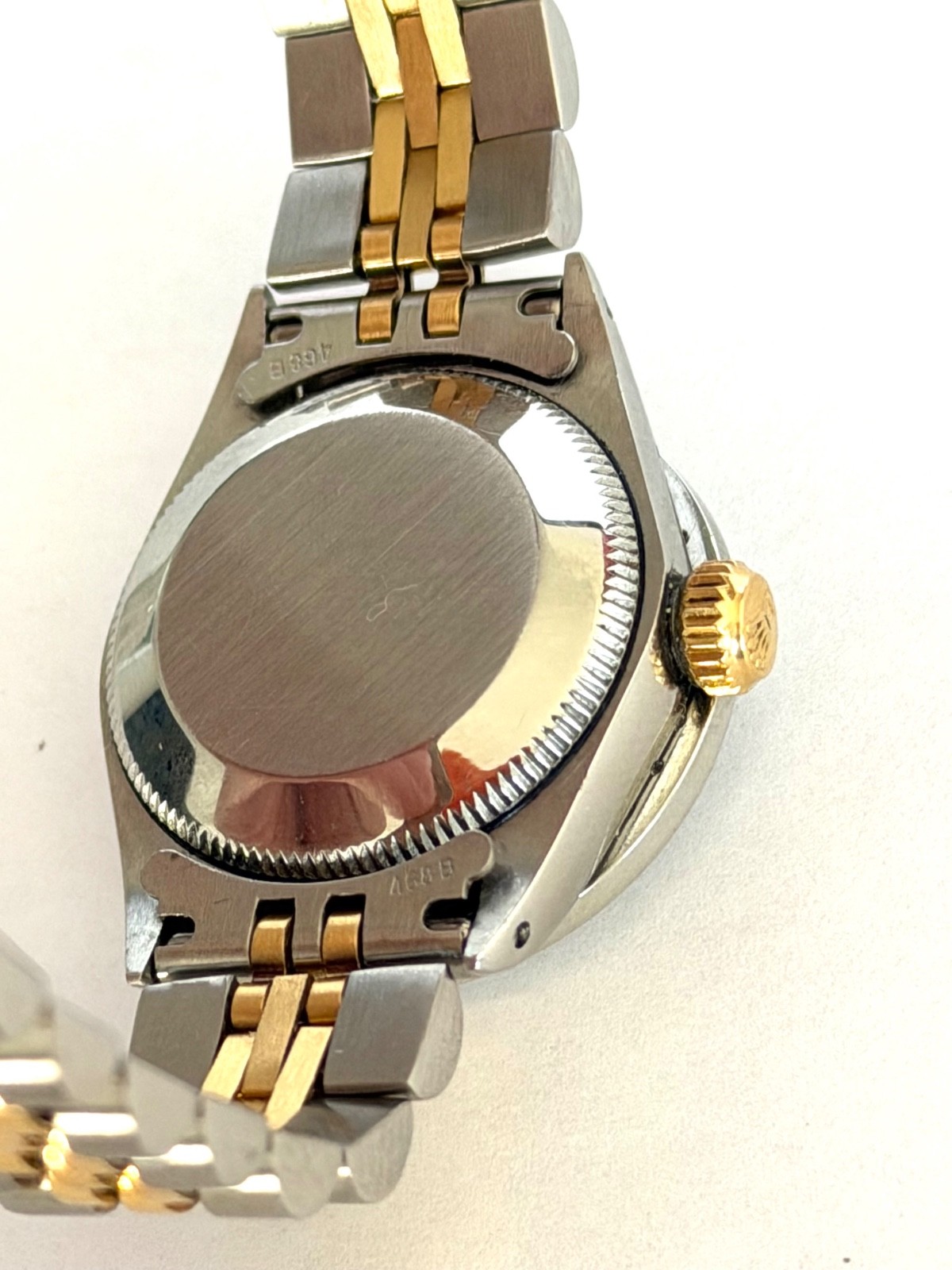 ROLEX LADIES WATCH DATEJUST TWO TONE 18K. GOLD MOP DIAMOND DIAL & DIAMOND BEZEL