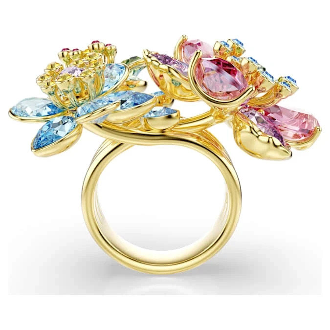 Swarovski Idyllia Ring Mixed cutting set with gemstones flowers Size: US 8