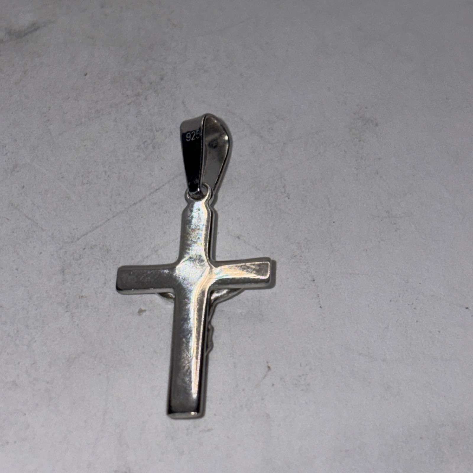 Real Solid 925 Sterling Silver Mens Cross Jesus Piece Crucifix Pendant 925