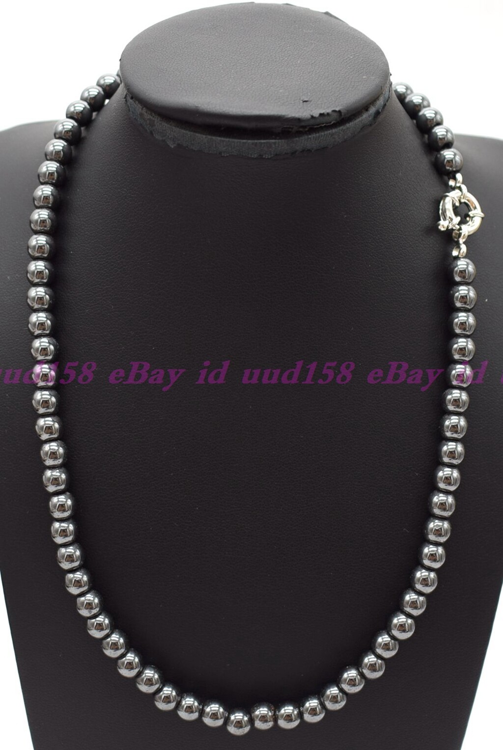 Natural Fashion 6/8mm Gray Hematite Round Gemstone Beads Necklace 16-36″ AAA