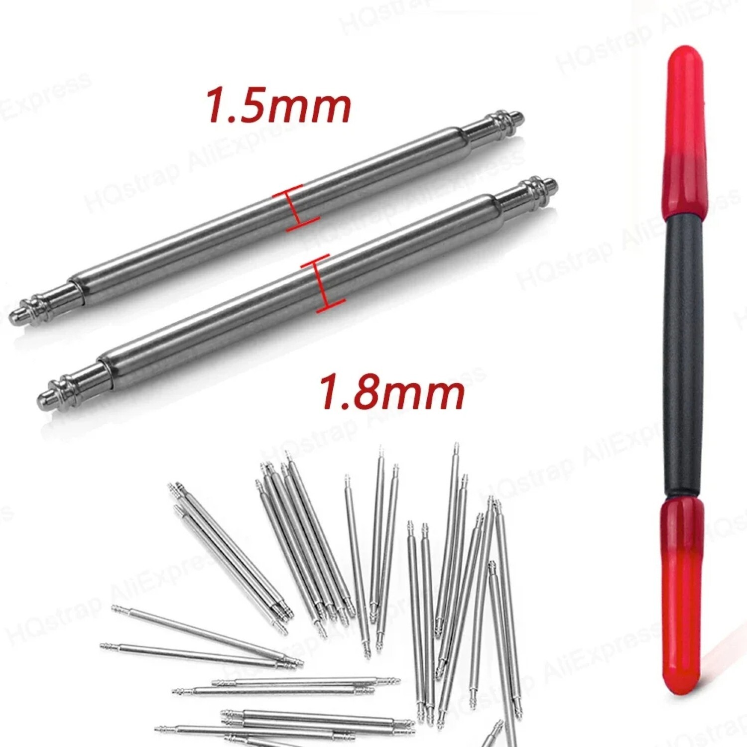 20Pcs 1.5mm 1.8mm 2.0mm Metal Spring Bars Strap Link Pins Repair Tool 16mm -26mm