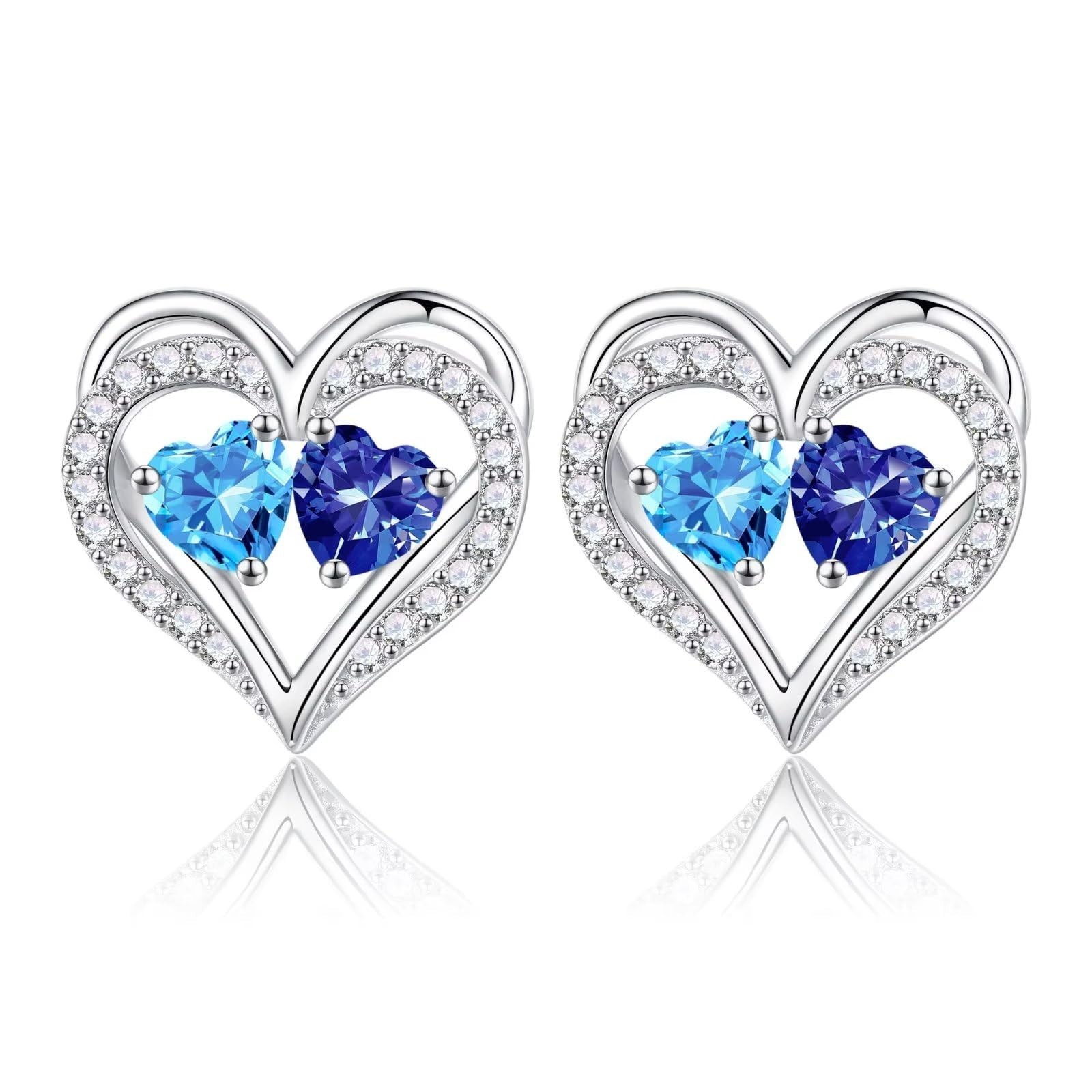 925 Sterling Silver Birthstone Earrings – Perfect Anniversary & Birthday Gifts f