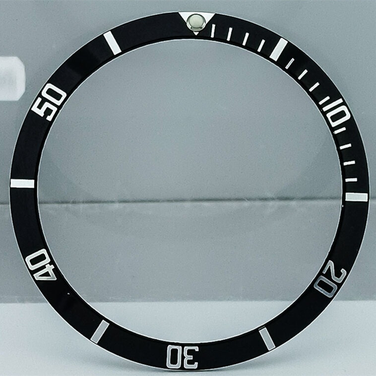36.5*30.8mm Vintage Aluminum Alloy Slope Green Luminous Colorful Watch Bezel