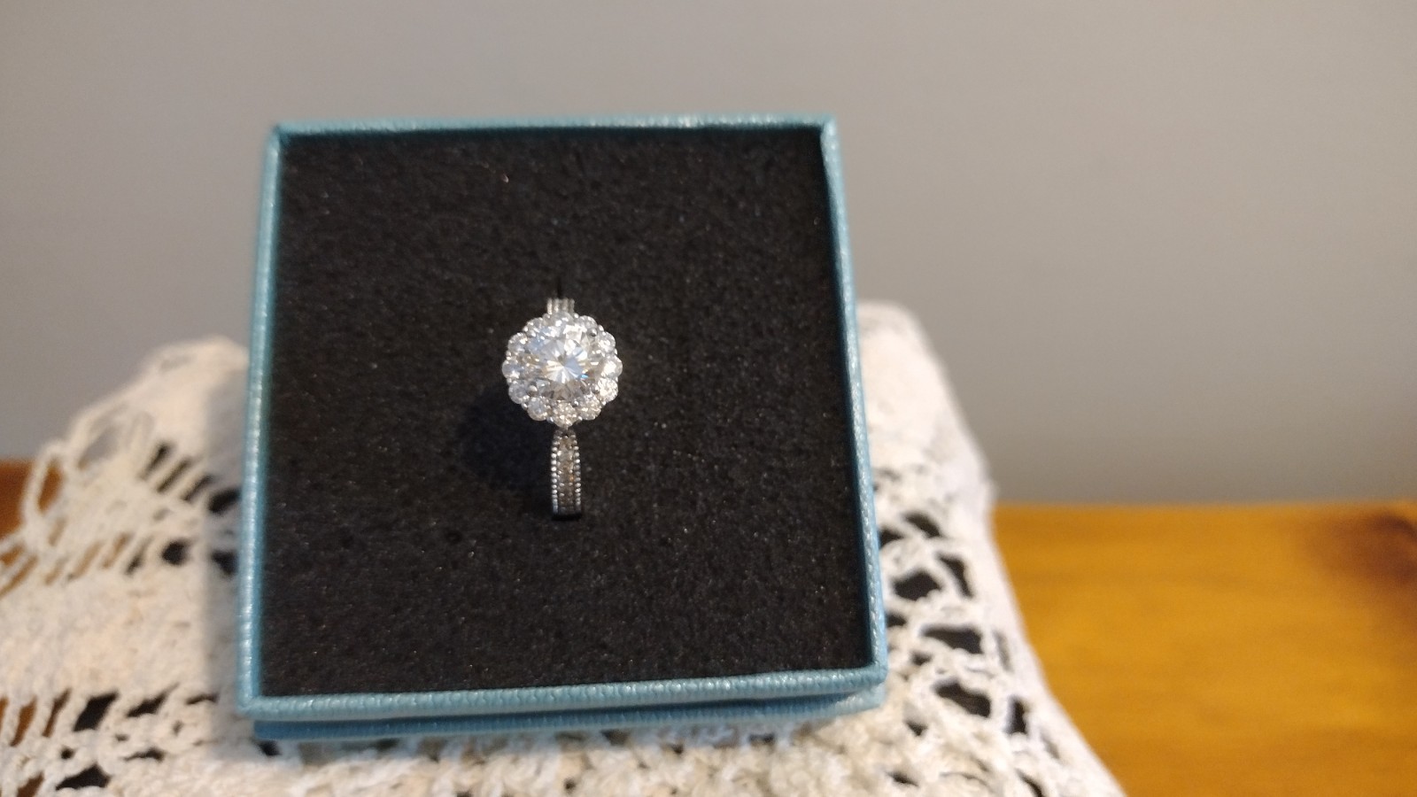Double Accent Engagement Ring – Stunning!