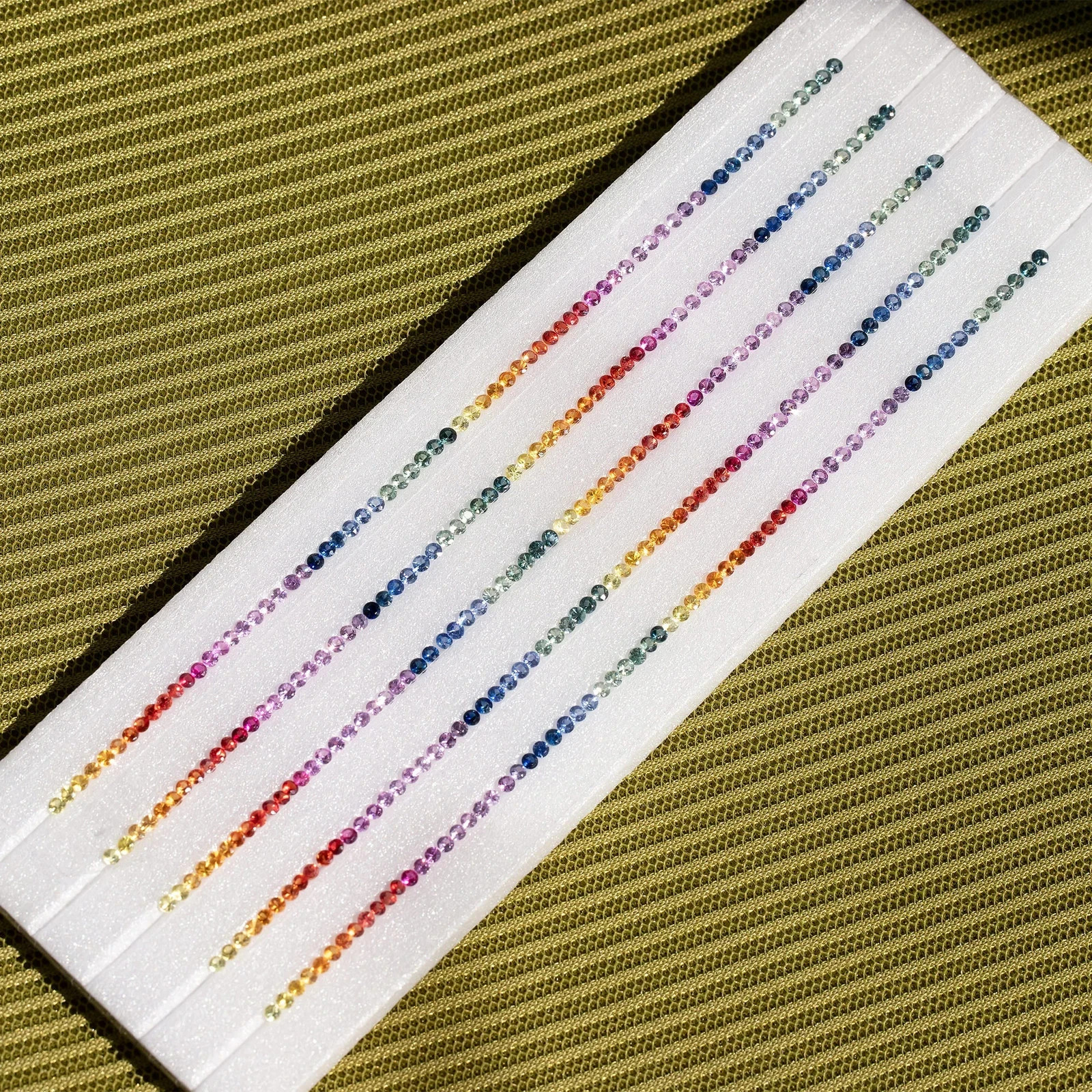 Rainbow Sapphire Color Gradation 2mm Round Set for Bracelet Amazing Design 1 pcs