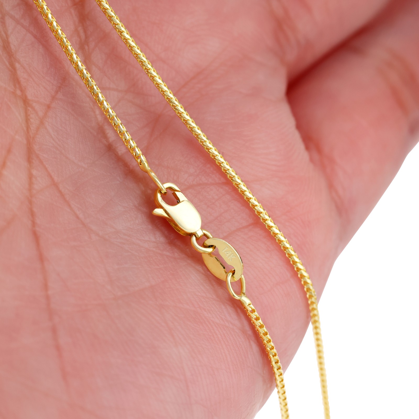 14K Yellow Gold Solid Franco 1mm-6mm Diamond Cut Chain Necklace Bracelet 7″-30″