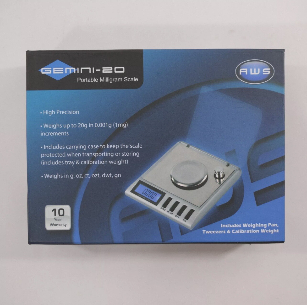 AWS Gemini-20 Portable Milligram Scale – 20 x 0.001 Gram NEW SEALED
