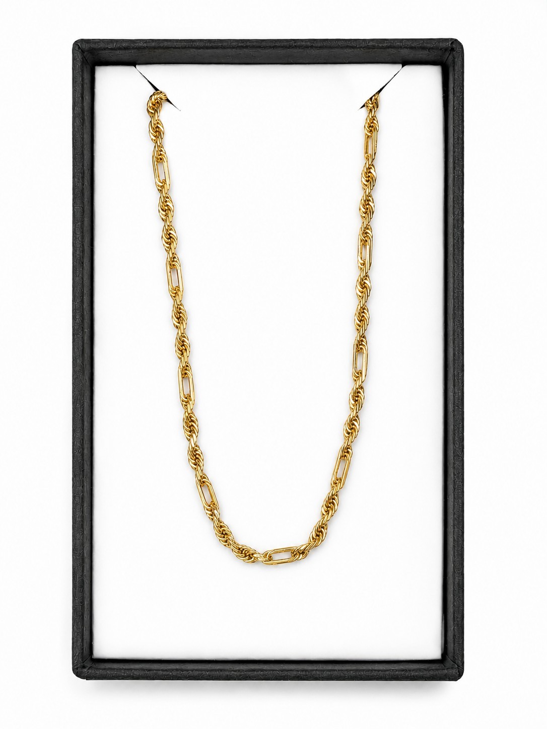 10K Solid Gold Figaro Rope Chain 20″- Torsal Figaro Oro Solido 10k 50cm Unisex