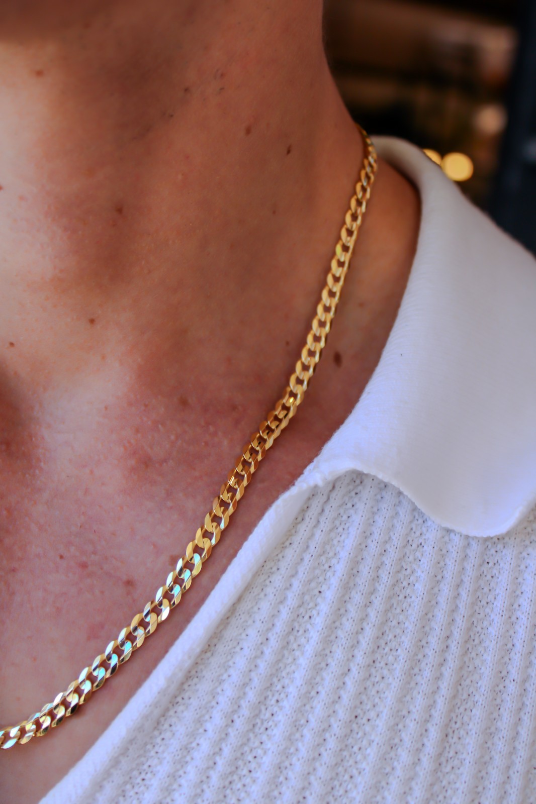 14k SOLID Gold Miami Cuban Curb Link 5mm Chain Necklace 22″, Unisex Adult 585
