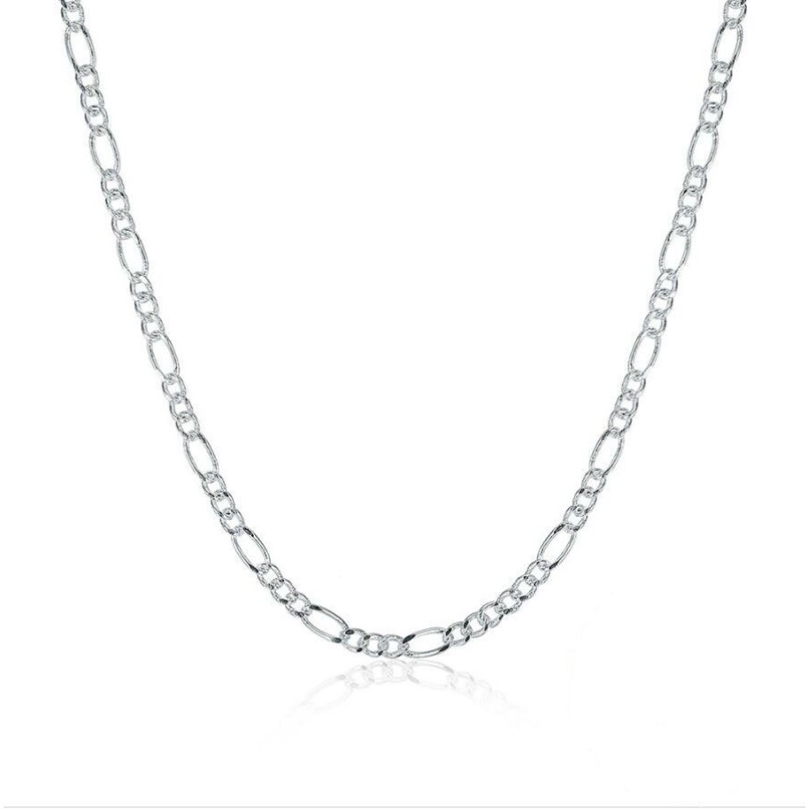 Italian 2mm Figaro Style Chain Necklace Sterling Silver