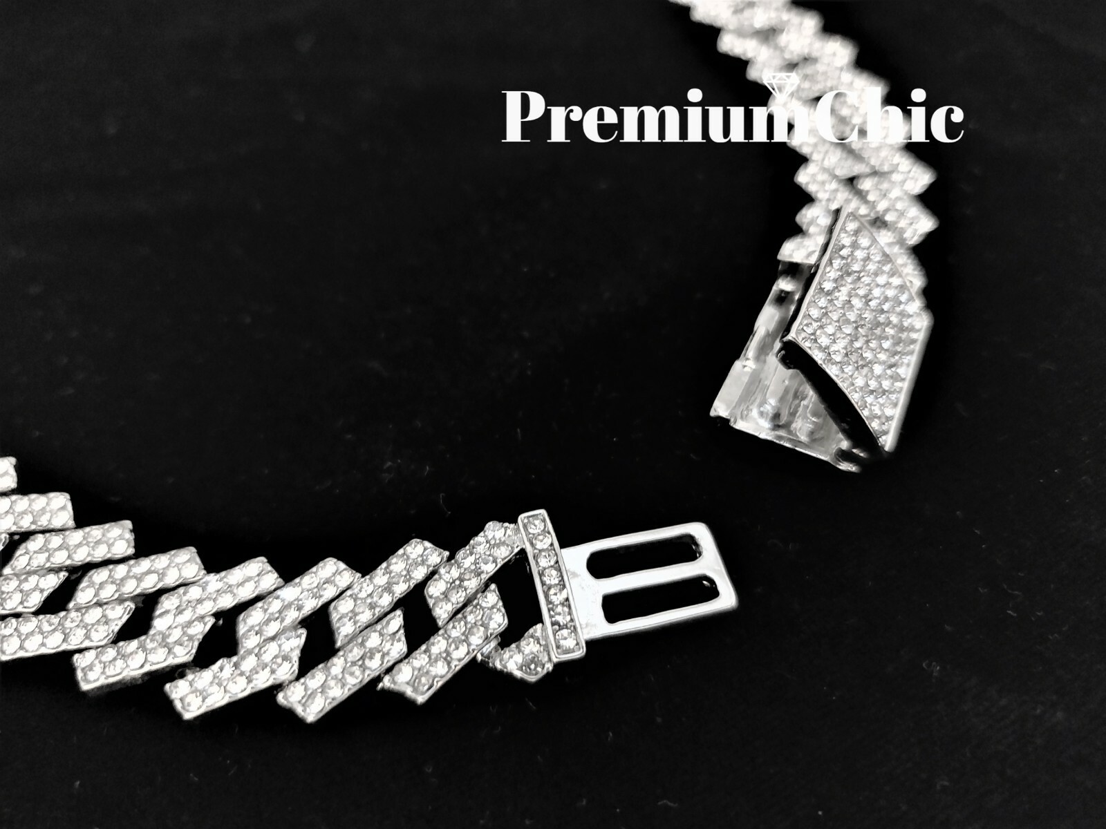 Miami Cuban Prong Designer Link Chain Necklace & Bracelet Plated CZ Jewelry SET