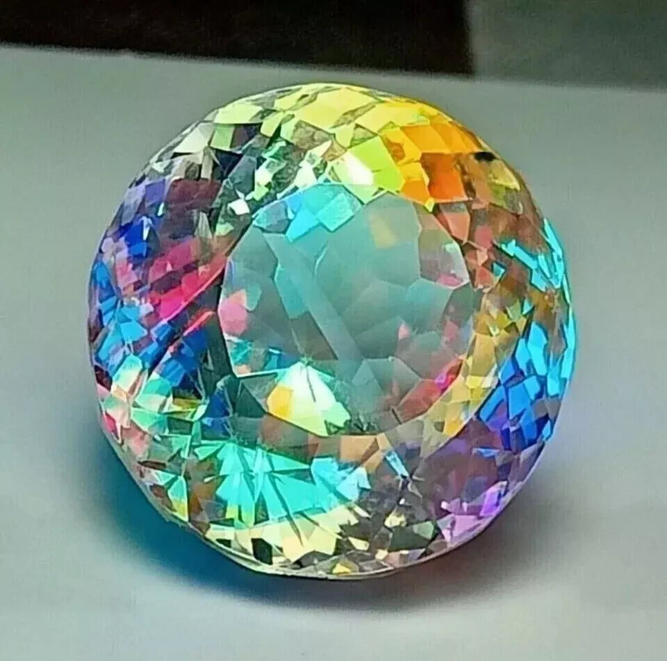 Rainbow Color 100Ct+ Natural Mystic Topaz EGL Certified ROUND CUT Loose Gemstone