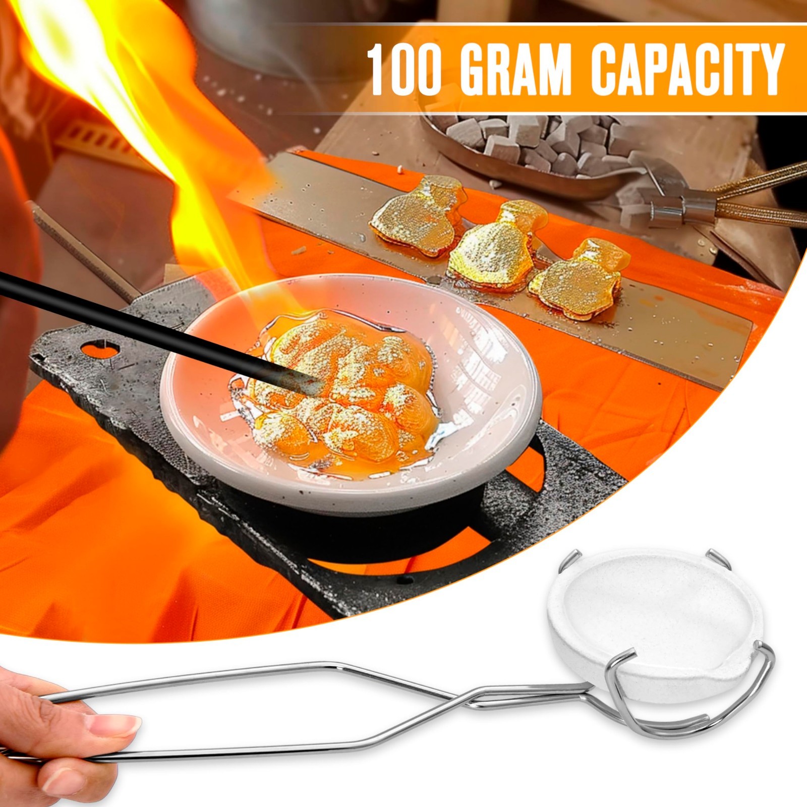 8 Pcs Graphite Crucible Melting Kit – Gold & Metal Casting Torch Set