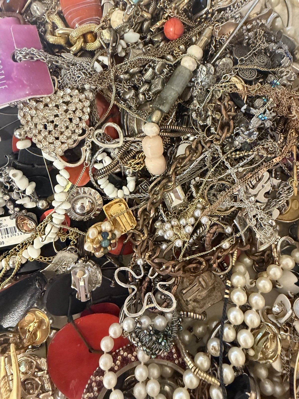2 lbs Pound Unsorted Huge Lot Jewelry Vintage New Junk & Wear Resell Tangled