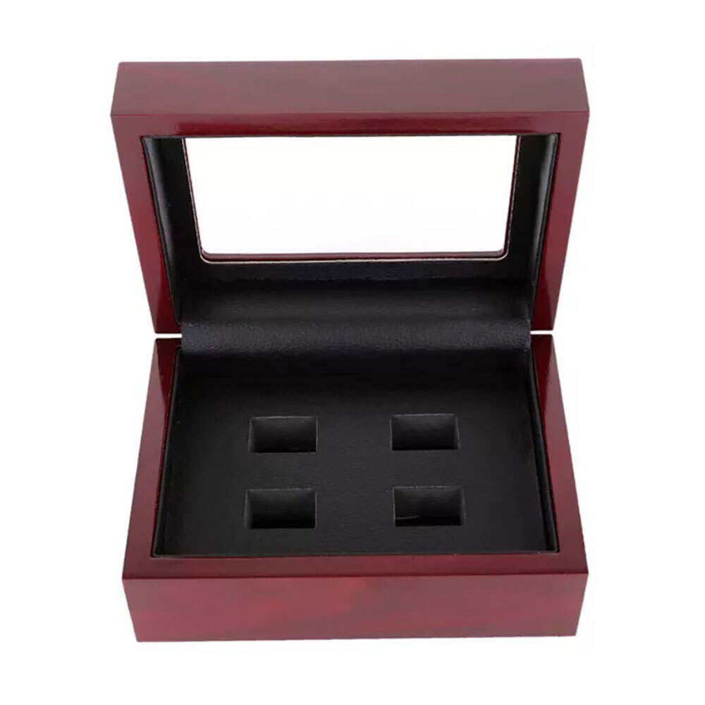 2/3/4/5/6 Championship Ring Display Box Wooden Collection Case Storage Holder