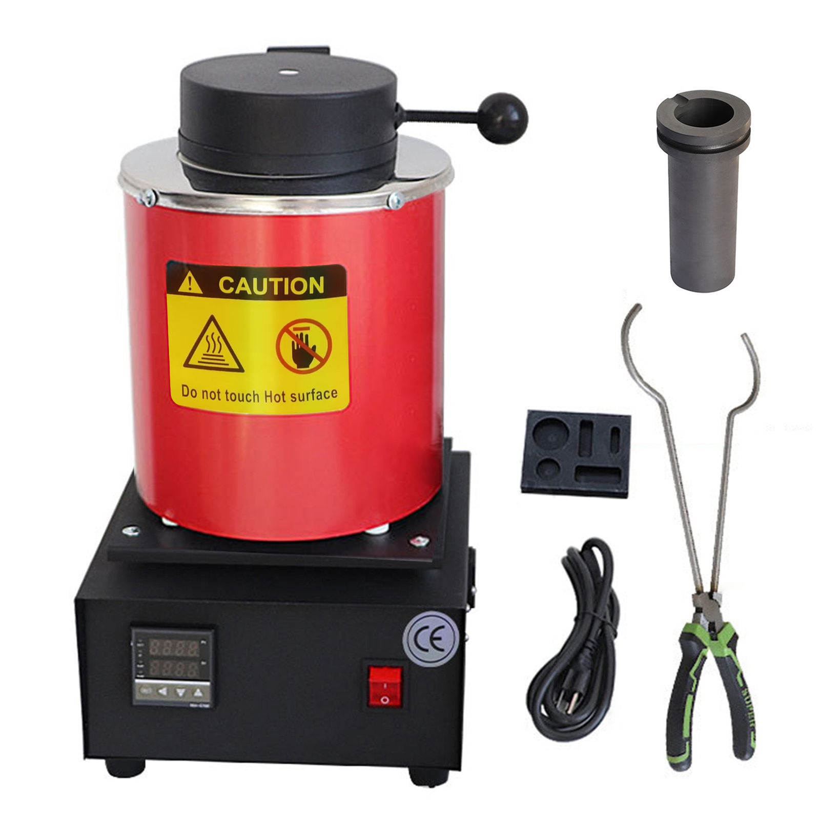 Gold Melting Furnace — 1400W 2102℉ Digital Electric Melting Furnace Red