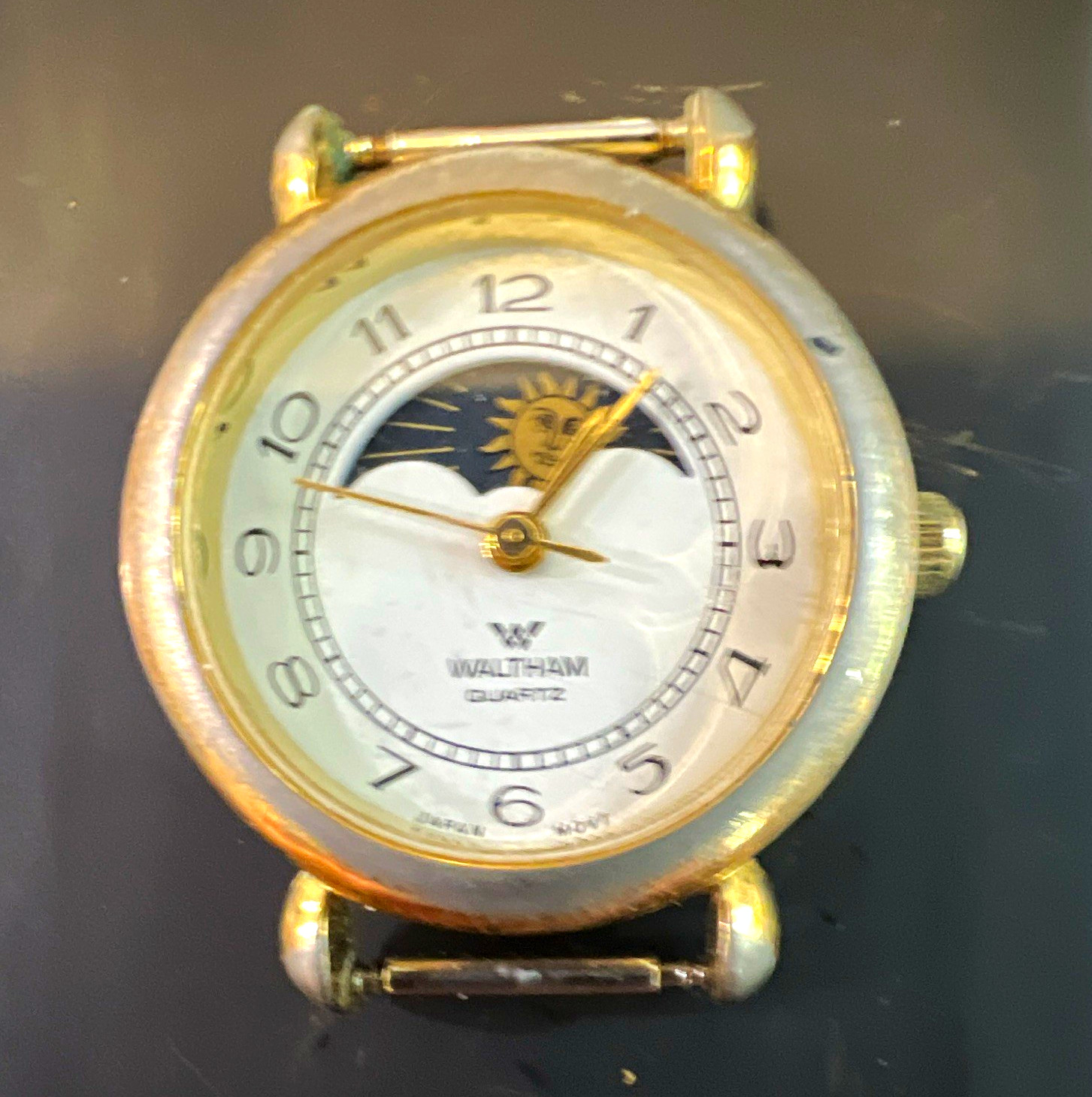 Waltham Quartz Sun & Clouds Dial Analog Watch Silver/Gold