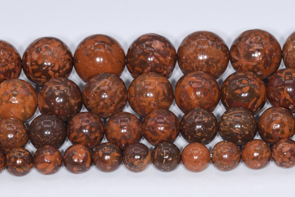 Natural Firework Jasper Beads Grade AAA Round Gemstone Loose Beads 6/8/10/12MM