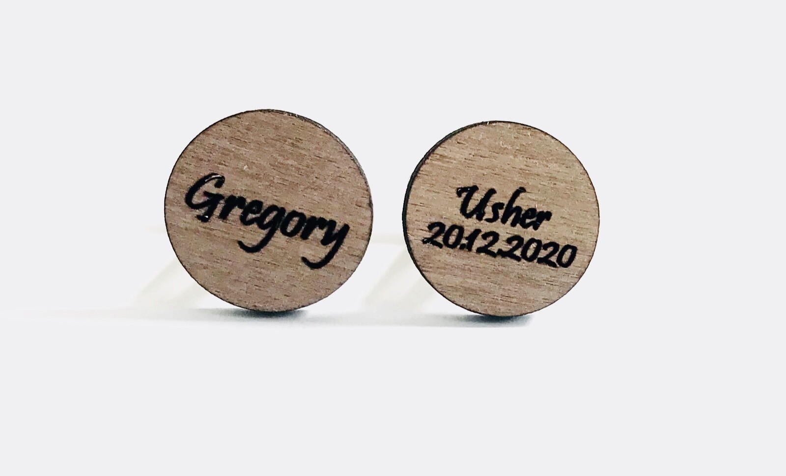 Personalised Cufflinks Engraved In Pristina Fonts Name, Role, Date And Name