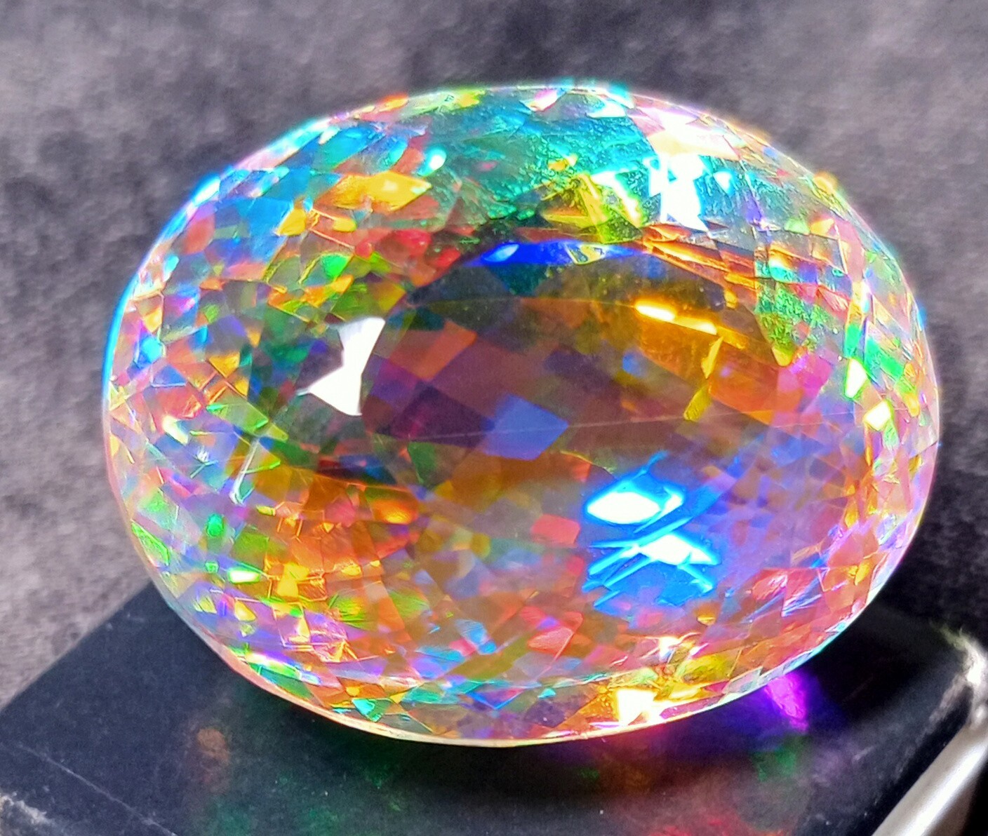 Mystic Topaz Natural Rainbow Certified Oval Cut Excellent 67.80Ct Loose Gemstone