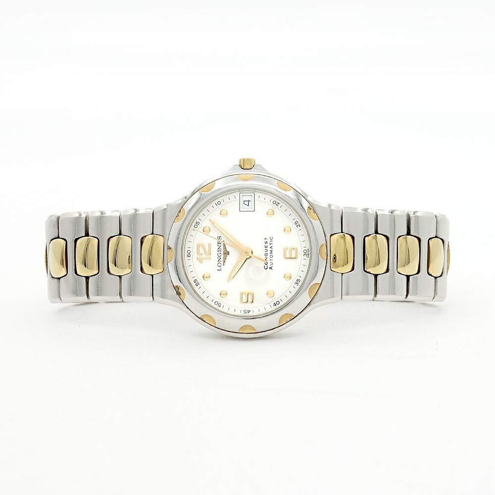 Longines Conquest L16353 Automatic Date White Dial Two Tone Mens