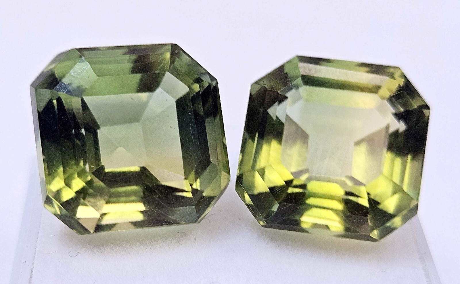 Asscher Cut Pair Bi-Colour Tourmaline 8 Ct Loose Gemstone For Earring Making