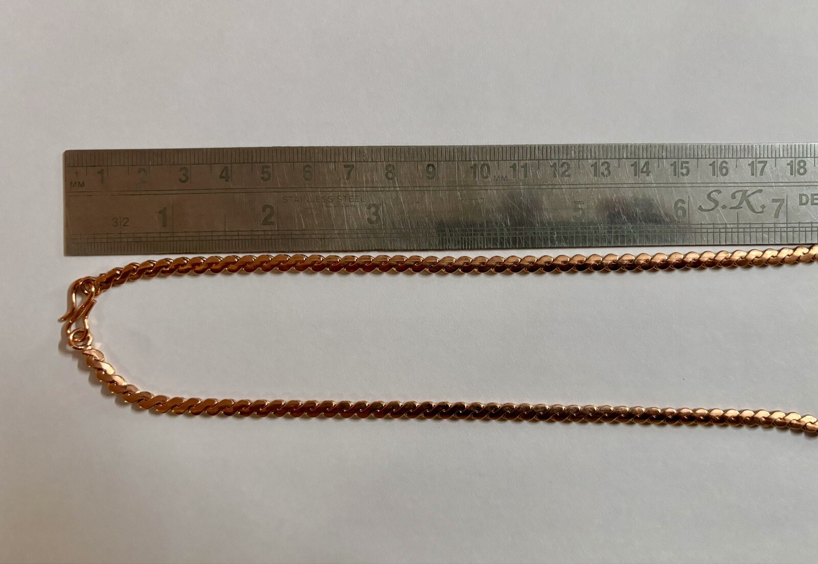20 inch Pure Copper Serpentine Chain Necklace, Healing Copper Jewelry, Spiritual