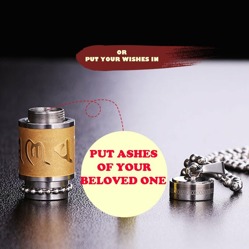 Tibetan Buddhist Cremation Memorial Ash Urn Pendant Necklace For Ashes Holder