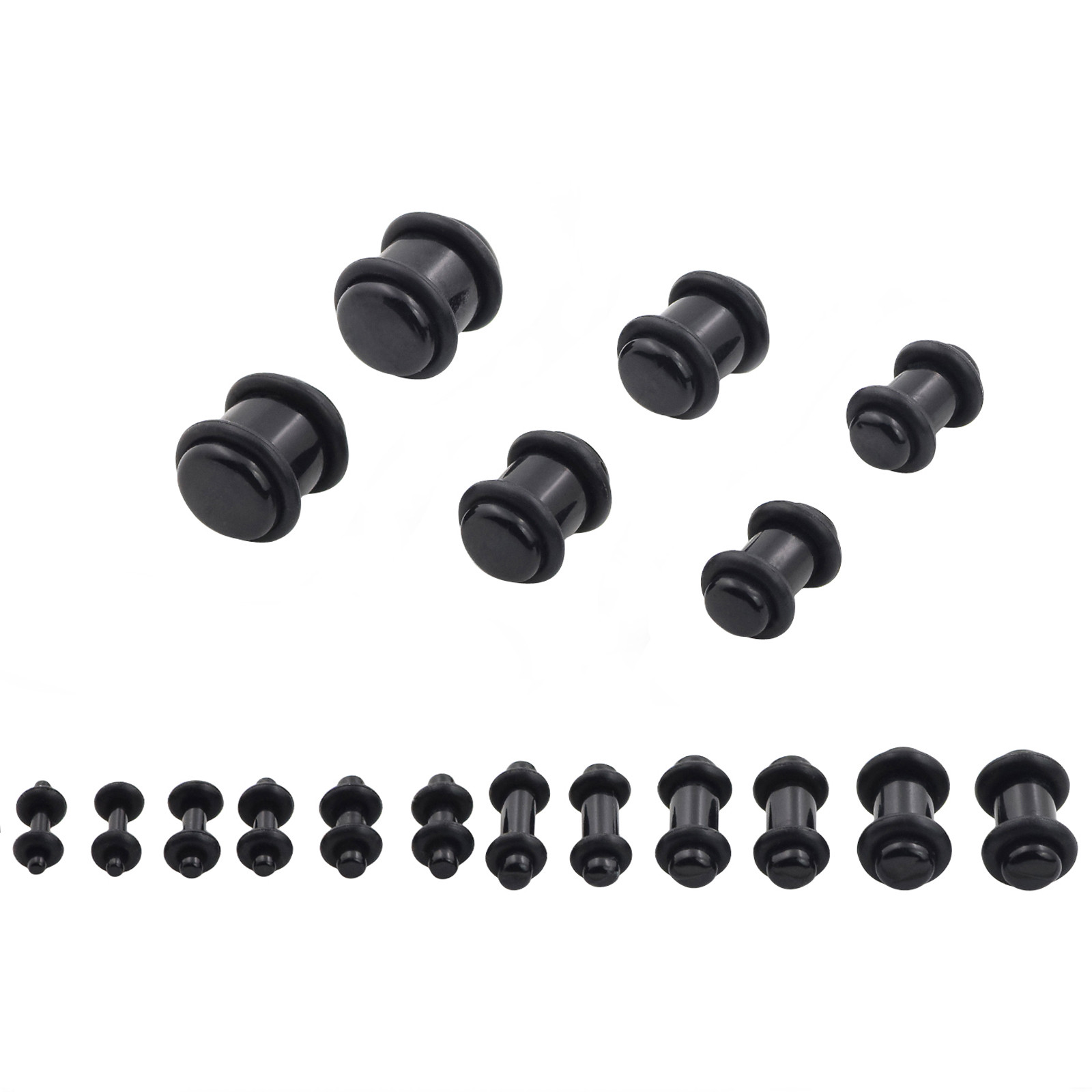 14-64Pcs Ear Gauge Stretching Kit Steel Taper Tunnel & Acrylic Plugs Set 14G-00G