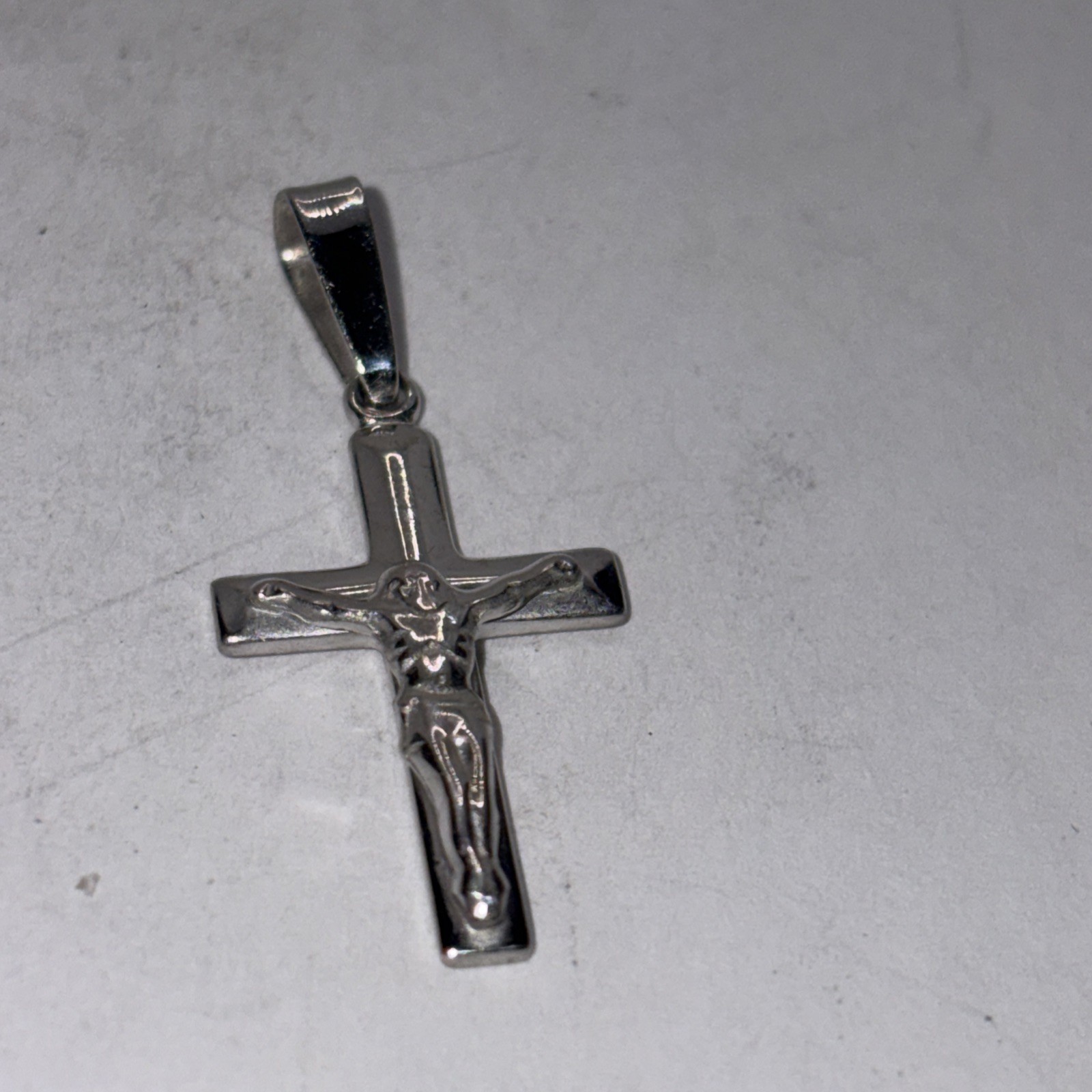 Real Solid 925 Sterling Silver Mens Cross Jesus Piece Crucifix Pendant 925