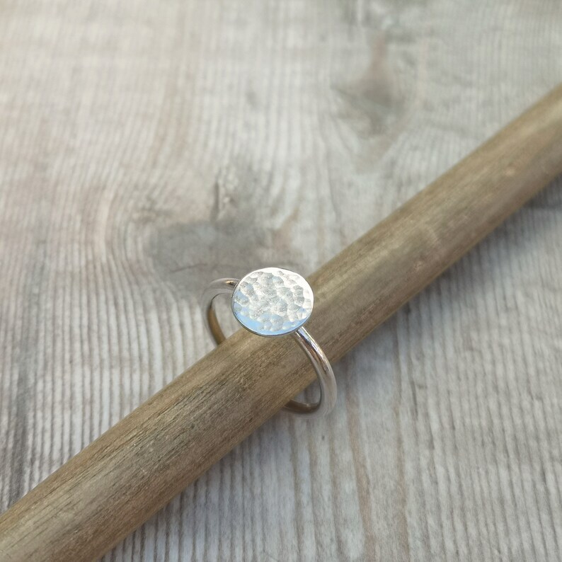 Disc Ring 925 Sterling Silver Band Ring Solid Handmade hammered Band Ring