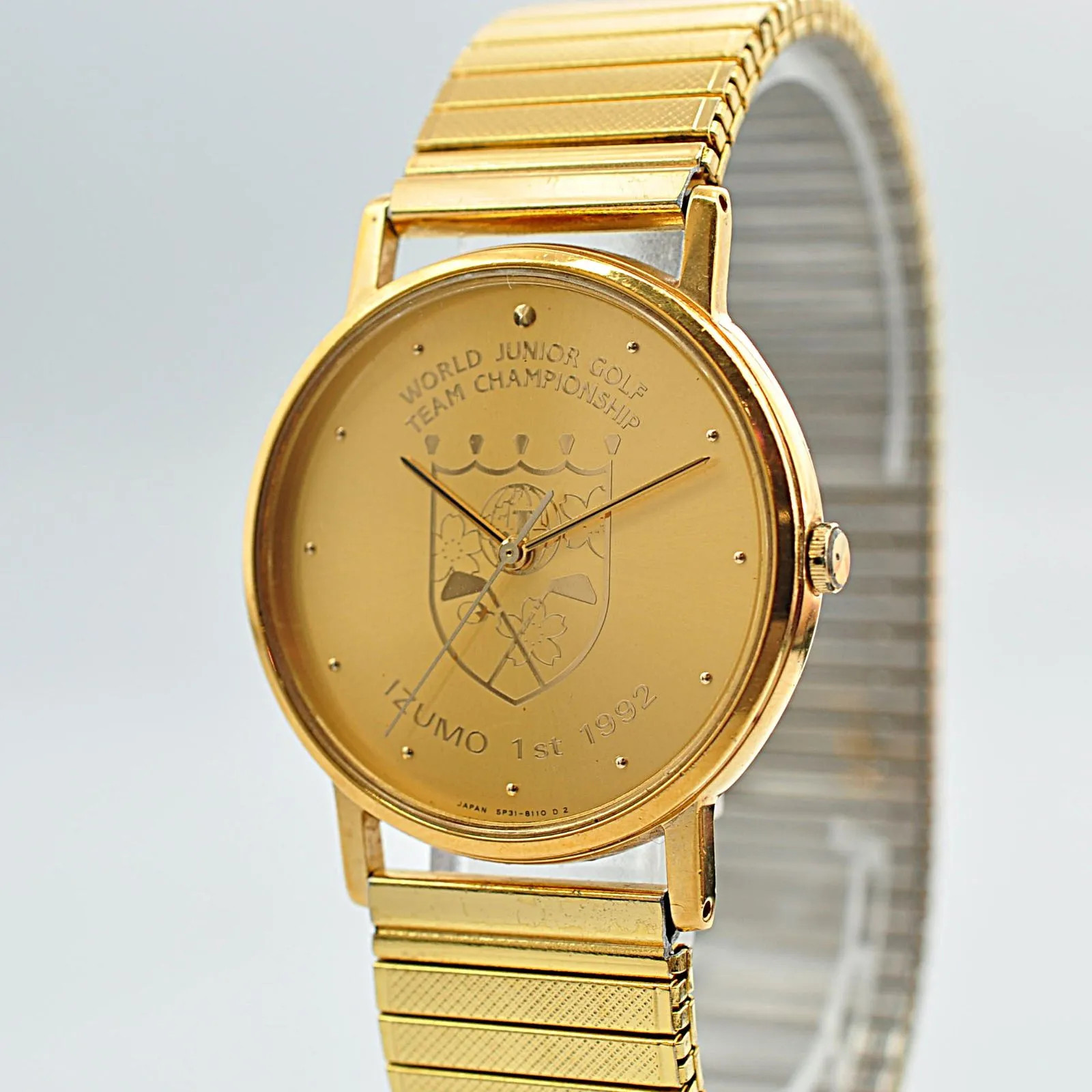 SEIKO 5P31-800B Quartz Watch, Gold, 1992 World Junior Golf Championship Commemor