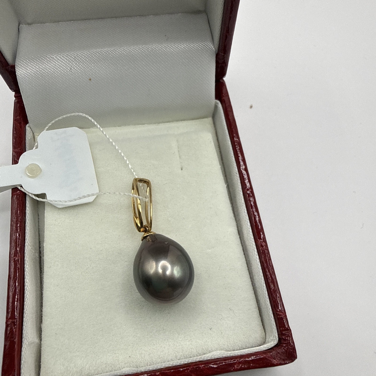 Beautiful Teardrop South Seas Silver Gray Pearl With 14k Bail