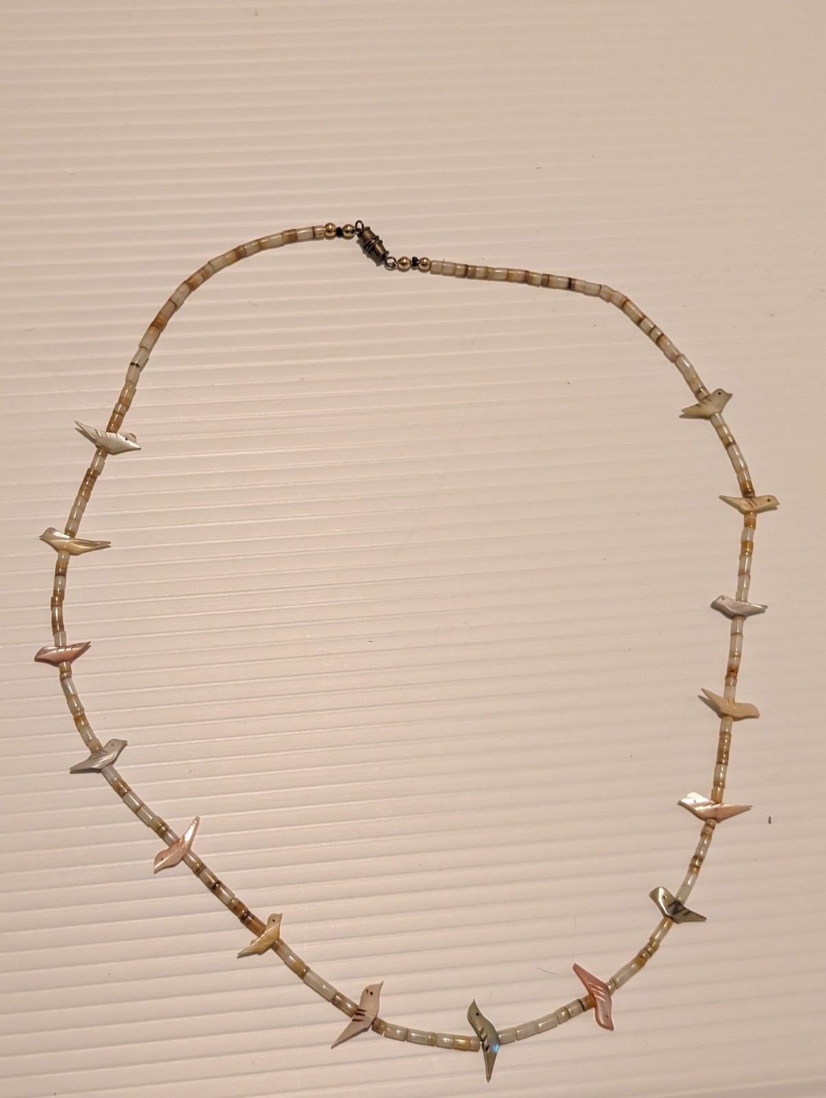 Zuni Style Fetish Necklace Multi-Stone Hand Carved Animals Heishi Beads